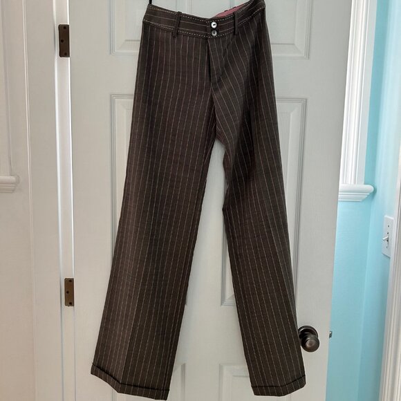 Grey and pink pinstripe pants - Picture 3 of 8